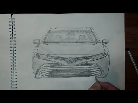 How to draw a car Toyota Camry // How to draw Toyota Camry step-by-step / Easy car drawing Toyota
