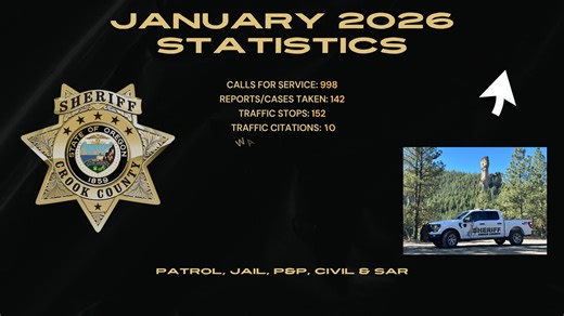 CCSO January 2026 Statistics. | Crook County Sheriff's Office