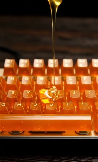 Honey Keyboard ASMR 🍯 Ultra-Realistic Macro Typing Sounds