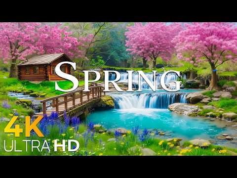 Swiss Spring Nature 4K 🌸 Blooming Valleys & Serene Alpine Views
