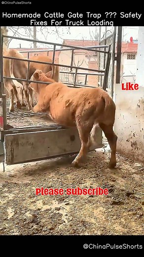 Genius Homemade Cattle Gate Trap for Safe Loading! 🐄🚛 #shorts #viral