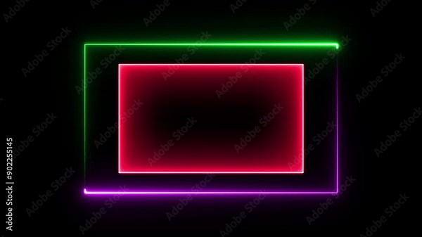 Neon shine rectangle icon animation. A rectangle icon typically features a simple, flat shape with four right angles and opposite sides of equal length, often used in UI design .