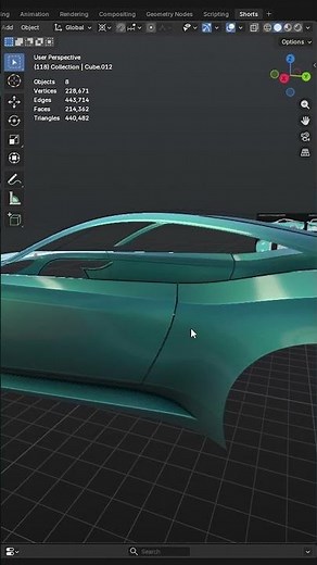 Cutting Panels on Cars in Blender #blender #automotive