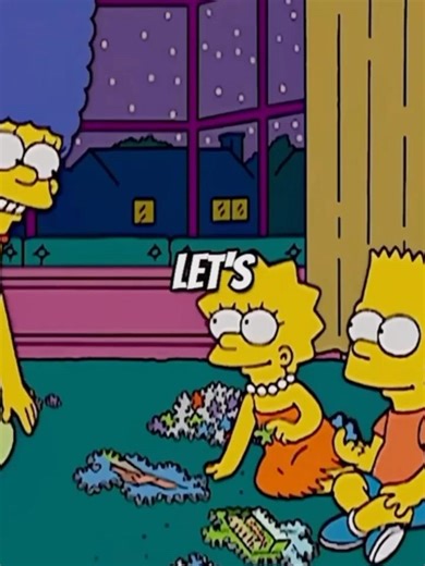 The Simpsons solving the jigsaw puzzle