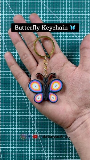Paper Quilling Butterfly Keychain 🦋 | Quilling Keychain ideas #quilling #keychain #diy #shorts