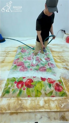 Cleaning magic in action #relax #woolrugcleaning
