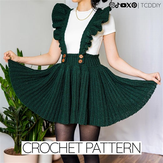 Crochet Pattern #653 | Ruffle Pinafore Suspender Skirt | PDF Download - Etsy