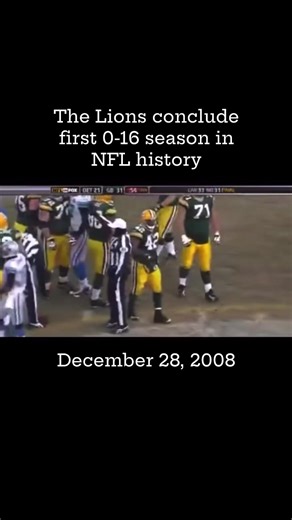 OTD in Sports Highlights | On this day in sports history (December 28, 2008), the Lions concluded the first 0-16 season in NFL history. The Packers beat the Lions by... | Instagram