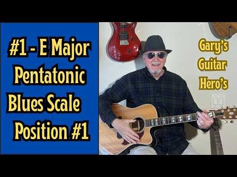 #1 - Beginner E Major Pentatonic Blues Scale in Position #1 - Easy Acoustic Guitar Lesson