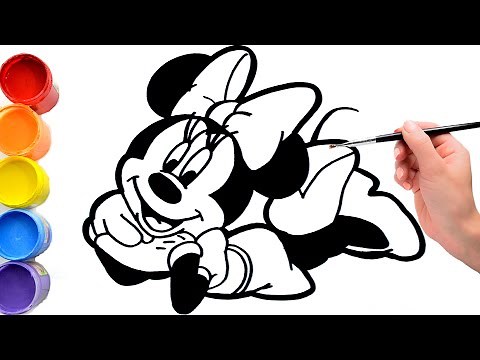🔴 Drawing and coloring Minnie Mouse posing for a photo | Art colorkids