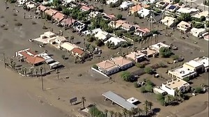 36K views · 707 reactions | Tropical storm Hilary transformed a California town into a city of mud. Knee-deep sludge trapped residents in Cathedral City, California. The only way to create a path to evacuate was with a giant front loader. | Inside Edition | Facebook