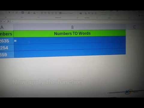 How to convert Numbers to Words in Excel...
