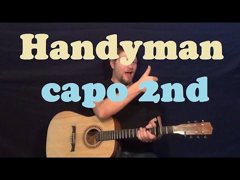 Handyman (James Taylor) Guitar Lesson Easy Strum Chords How to Play Tutorial