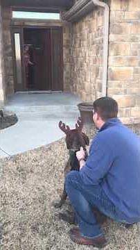 Parents Surprise Daughter with Dog she had been caring for at shelter.