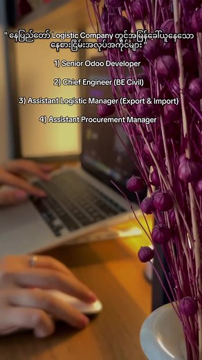 " နေပြည်တော် Logistic Company တွင်အမြန်ခေါ်ယူနေသော နေစားငြိမ်းအလုပ်အကိ...