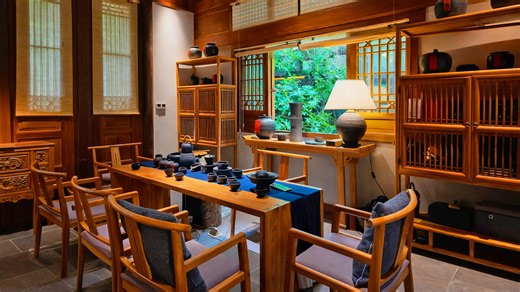 Traditional tea room experience in China