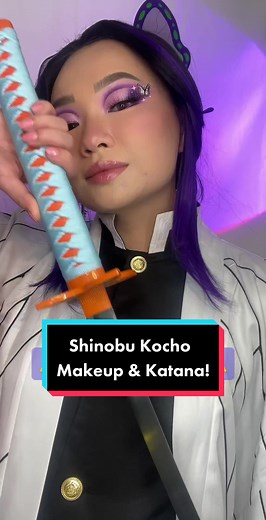 ⚠️PROP SWORD⚠️ Another Shinobu makeup look to go with my new Shinobu cosplay!! 🥰🦋💜 Thank you so much @mini.katana 🗡 for sending me her katana! 🫶🏼 - Use code “JLEE” at checkout to save you some coin with MiniKatana! 🛒 - #shinobumakeup #butterflymakeuptutorial #demonslayermakeup #animemakeuptutorial #animemakeuplook #animeinspiredmakeup #animemakeup #animekatana #minikatana #animesword