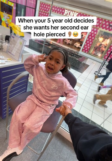 She literally BEGGED me to get her second hole pierced 🤷🏽‍♀️😌 it did turn out super cute 🥰 #earpiercing #secondearpiercing #5yearsoldkid #earings #peircing @Claire's