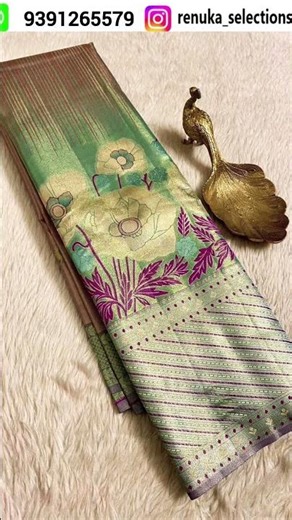 Fancy pattu sarees with floral design pattern