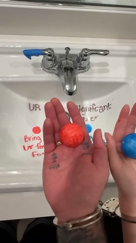 If you’re wondering why we’re handcuffed together it’s a surprise 👀