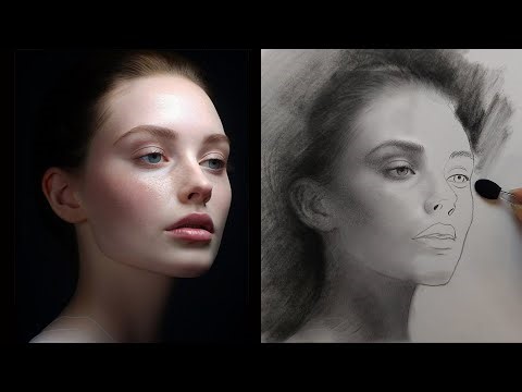 How To Draw and Shade a Realistic Portrait | Graphite Powder and Pencil