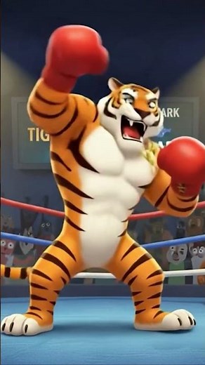 Tiger's Roaring Right Hook: Animal Boxing Champion! 🐅🥊