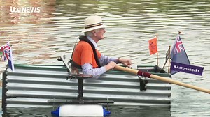 7.8K views · 253 reactions | This 80-year-old has arrived in Cardiff in his homemade tin boat - as he attempts to row 100 miles to raise money for Alzheimer's research bit.ly/3knuc9k | ITV Wales | Facebook