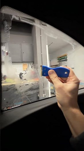 Removing old tint glue from window glass #detailing #diy #satisfying #cleaning