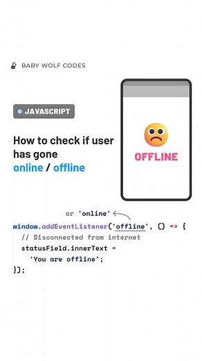 21K views · 188 reactions | How you can if user has status #online / #offline in #JavaScript? #Development #fullstackdevelopment #ReactJS #developer #MERN #webdev #Advance | Arslan Webs | Facebook