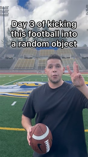 Day 3 of kicking this football into a random object challenge