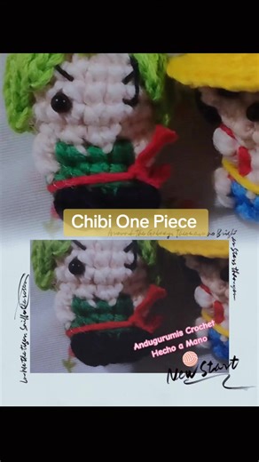 Chibi One piece crochet #onepiece #zoro #luffy #chopper #sanji