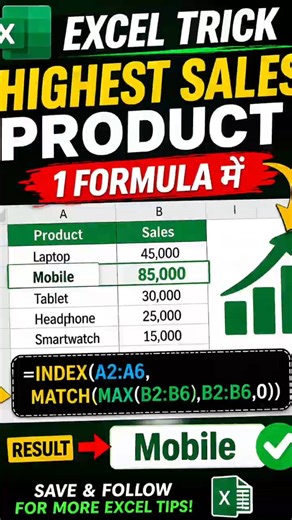 Excel ma INDEX MATCH MAX tino slek sath #excel #viral #trending#index#match #max#formula1