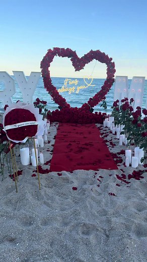 Beach Proposal: A Celestial Rose Moment