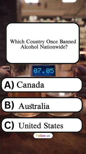 Which Country Once Banned Alcohol Nationwide? #usaquiz #unitedstatesofamerica #unitedstates #Shorts