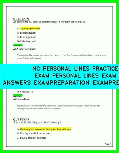 NC Personal Lines Practice Exam 2026 | Full Answers & Exam Prep (Pass Fast!)