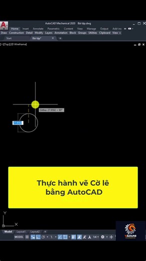 Thực hành vẽ cờ lê bằng AUTOCAD #autocad2d #xuhuongtiktok #lenxuhuong #xh #hocautocad