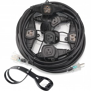 [Hot Item] 25FT Multi Outlet Extension Cord 16 Gauge, 5 Nema5-15R Evenly spaced Outlets