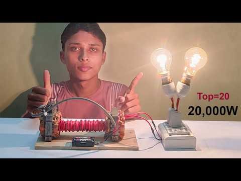 Top 20 Free energy 20000W 220v ac magnetic generator with light bulb at home