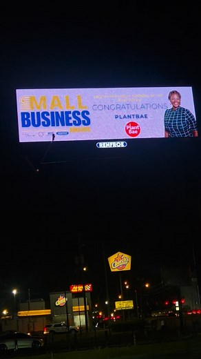 There’s something powerful about seeing your dreams lit up in the city you love. 💚✨ Our award came with a special gift — a Plant Bae billboard — and it is officially LIVE in Montgomery! The first location is on East South Blvd next to Church’s, and more may be around town. If you see one, take a picture and let us know! Thank you to SBOSS, the City of Montgomery, and the committee of leaders who selected Plant Bae for the Rising Force Small Business of the Year Award. We’re proud to represent p