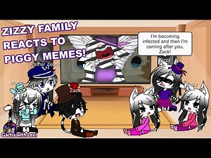 🦓 Zizzy's Family Reacts to Piggy Memes 🐷 Part 1 | Gacha Club | Gacha with Lexi