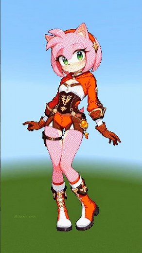 The Best Amy Rose Pixel Art in Minecraft 💖✨ | Satisfying Pixel Art