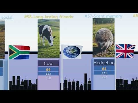 Top 100 Smartest Animals (CCI : Cognitive Intelligence Index)
