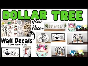 Dollar Tree Home Decor- CHECK OUT THESE WALL DECAL DIYS Easy and Adorable!