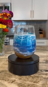 Hand-painted Ocean Wave Wine Glass: Coastal Resin Art - Etsy