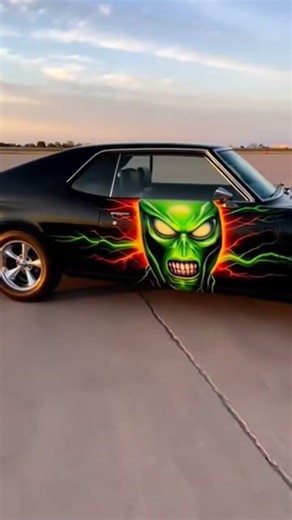 This Monster Paint Job Is Absolutely Wild 🔥👹 #customcar #airbrush #shorts