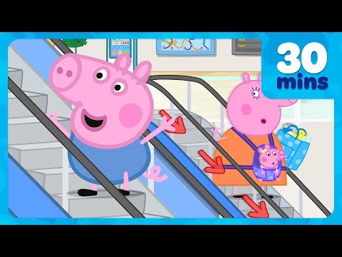 George Pigs Endless Escalator Ride ⬆️ Station Escalator Safety ⬇️ Peppa Pig Full Episodes | 30 Mins