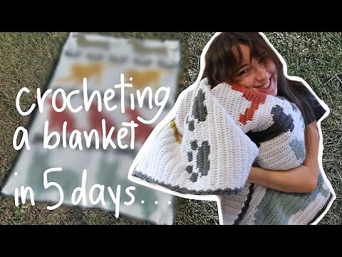 crocheting a dog blanket in 5 days 🐶🧶| crochet with me vlog!