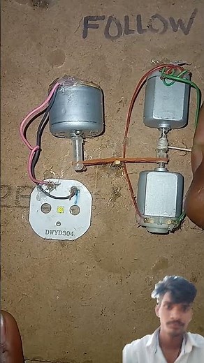 Working model of electricity generator. DC Motor