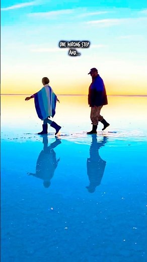 Walking into the sky in Uyuni desert…