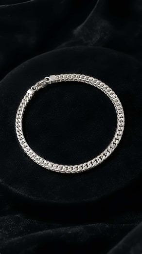 Solid 999 Silver Handcrafted Cuban Link Bracelet
